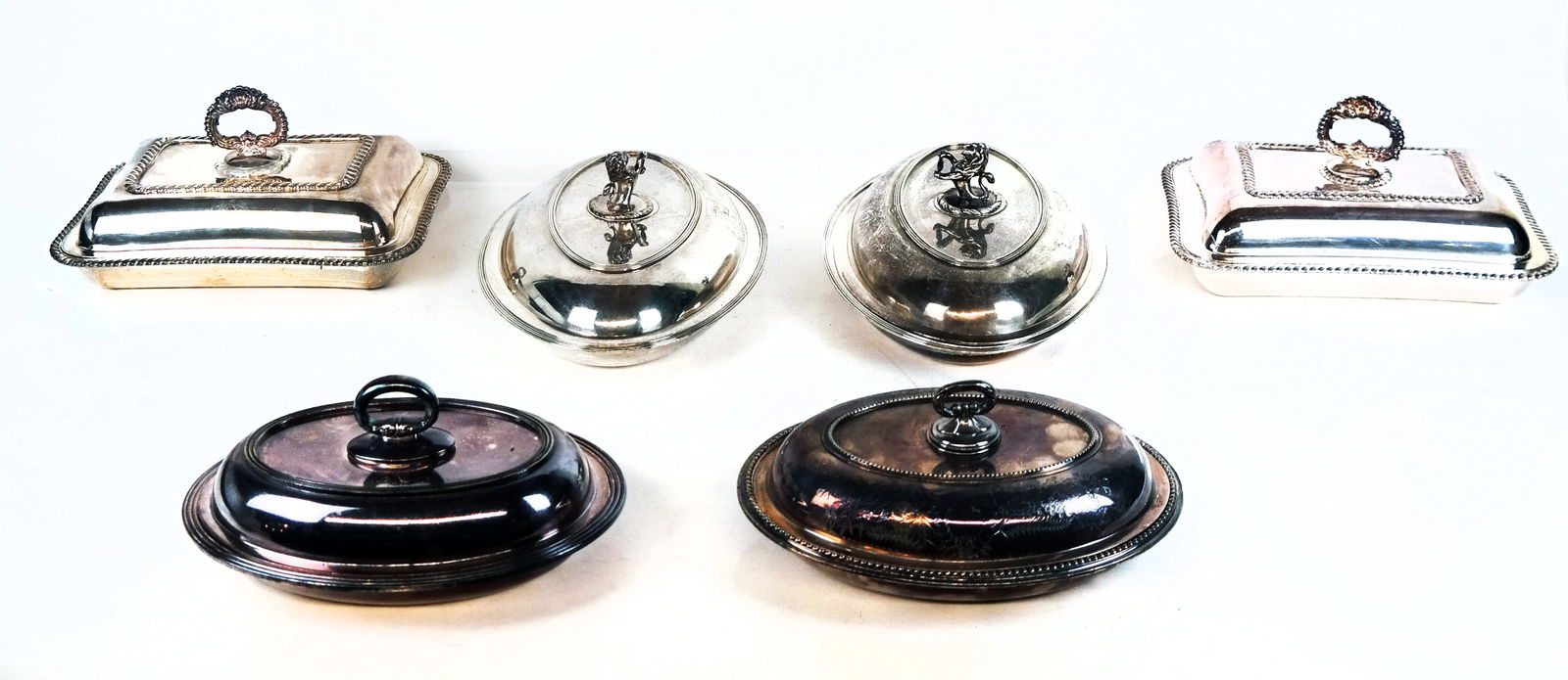6 Silver Plate Covered Vegetable Dishes (1 of 14)