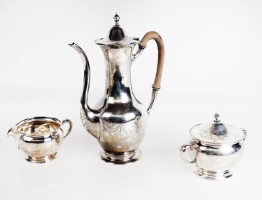 Gorham Sterling Silver Tea Set (3)