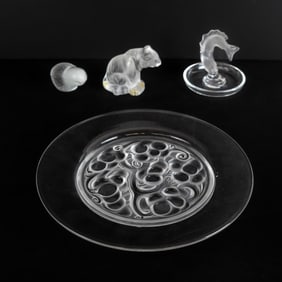 Group of Lalique Frosted Glass Objects (4)