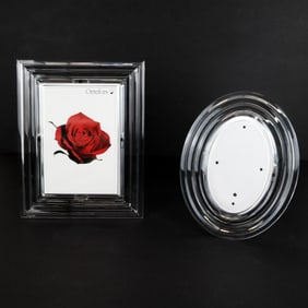 Two Orrefors Crystal Picture Frames