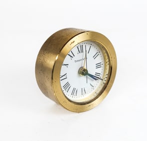 Tiffany & Co. Brass Desk Clock