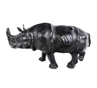 Attr. to Abercrombie & Fitch Leather Rhinoceros