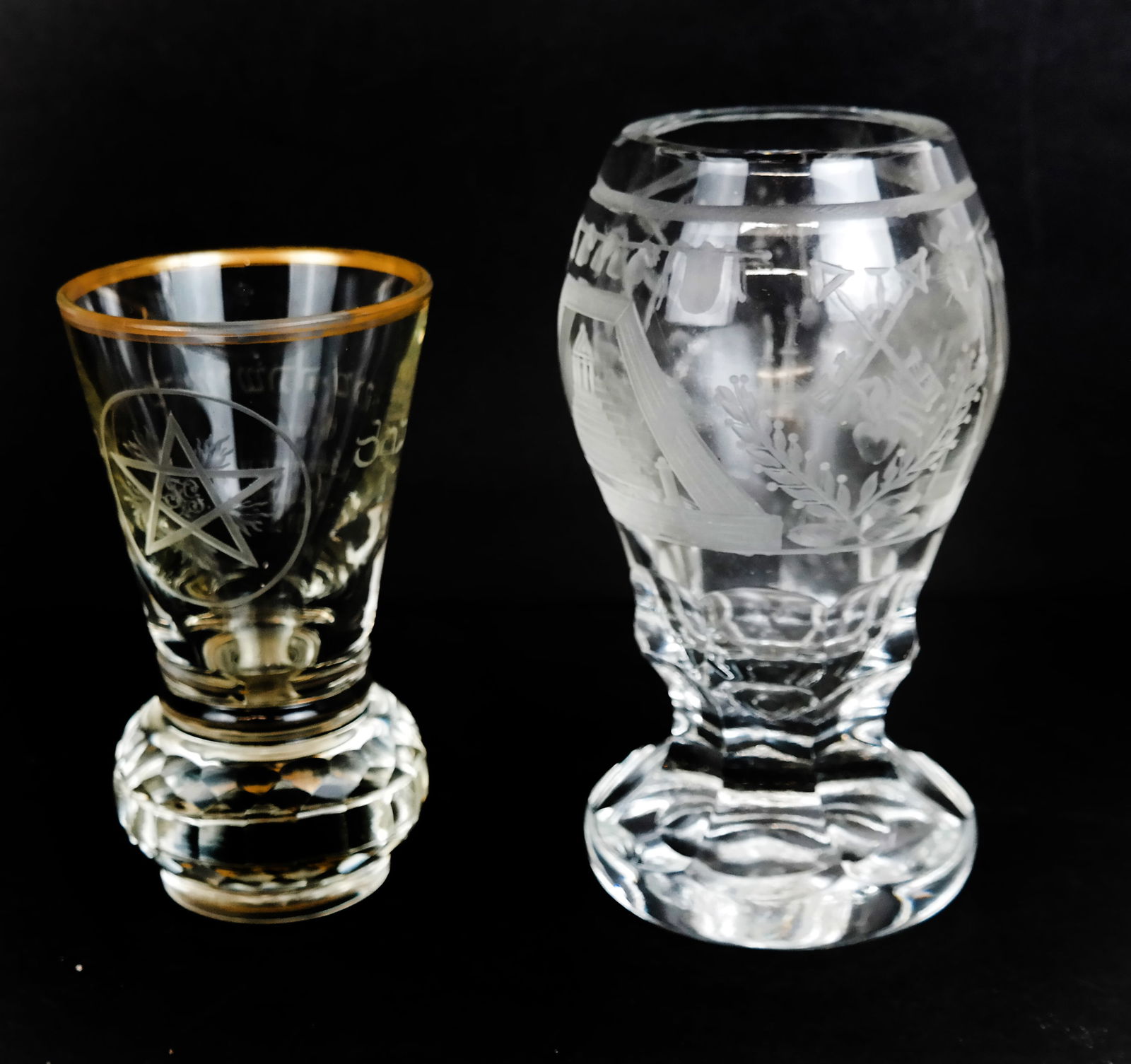 Two Engraved Masonic Cups (1 of 8)