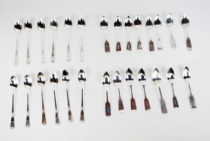 Group of Coin & Sterling Silver Spoons (27)