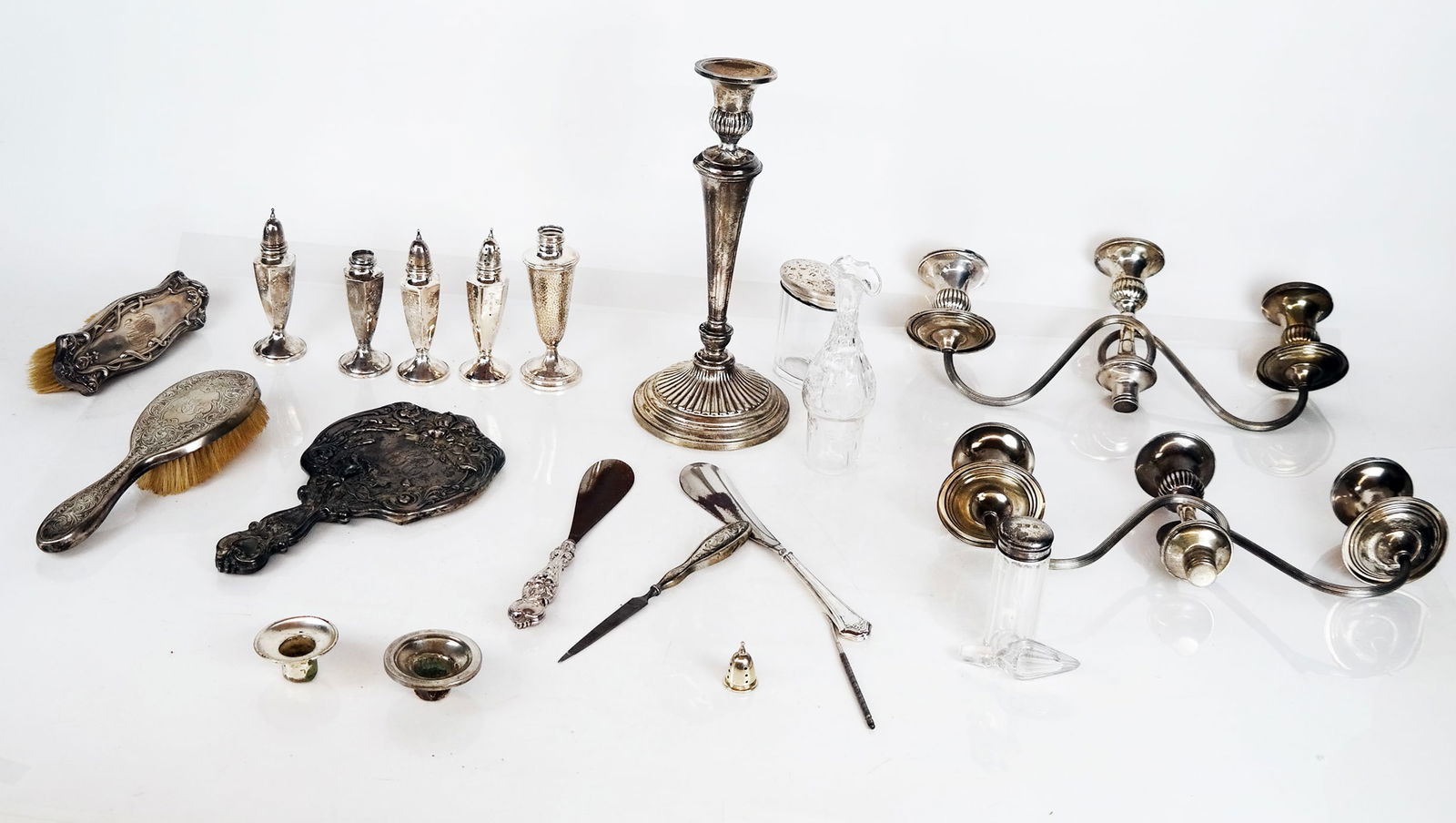 Group of Weighted Sterling Silver Articles (15) (1 of 9)