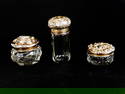 Three Silver and Glass Vanity Jars