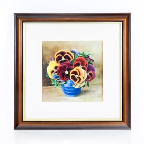 Lilian M. GIBBARD: Pansies - Gouache Painting