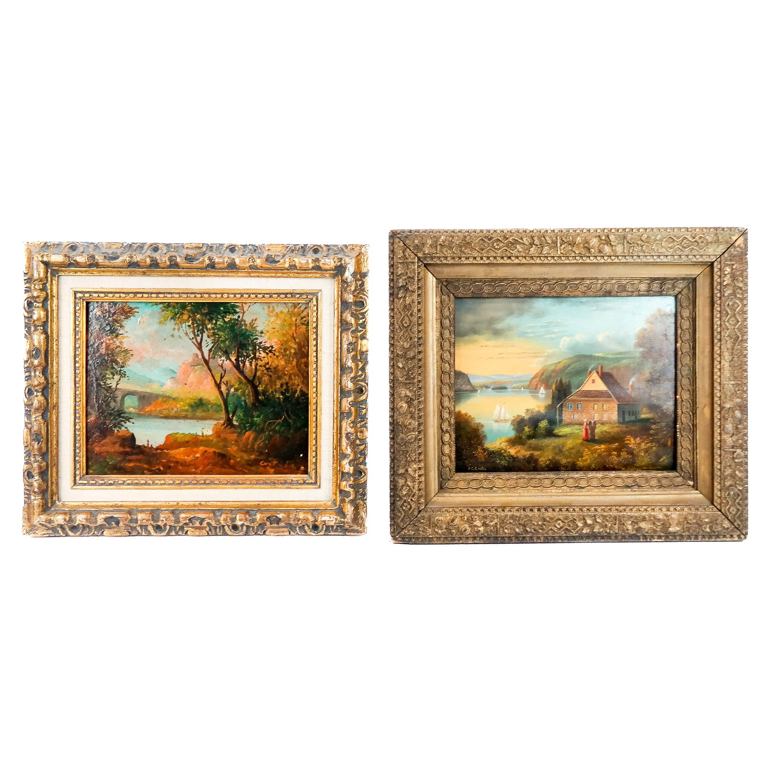 After E.C. COATES: Two River Scenes - Oil Painting (1 of 16)