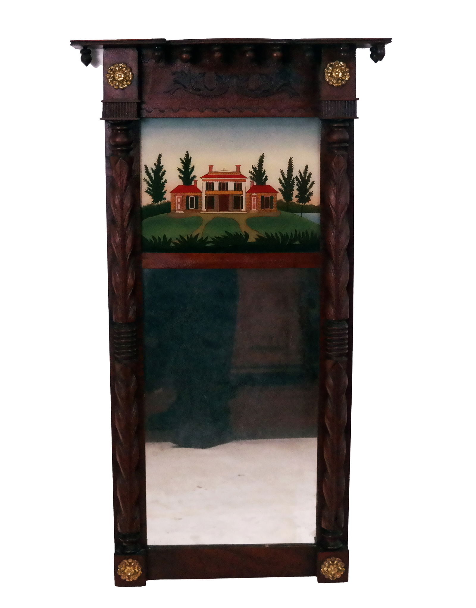 American 19th C. Eglomise Pier Mirror (1 of 10)