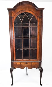 Antique English Queen Anne Corner Cabinet