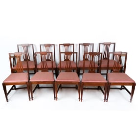 Set of 10 Adam-Style Dining Chairs