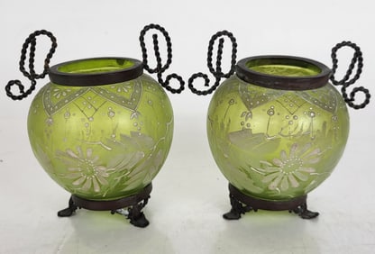 Victorian Hand-Painted Vases (2)