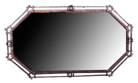 Art Deco Hammered Steel Mirror