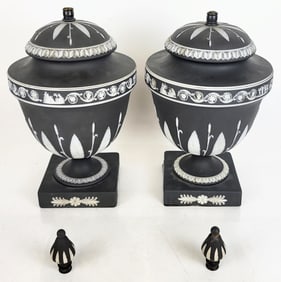 Two Wedgwood English Porcelain Urns