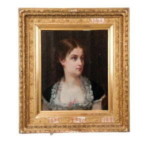 Francois LAFON: Portrait of Woman - Oil Painting