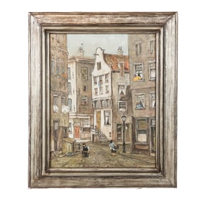 ALIDA (?): Dutch Street Scene - Painting