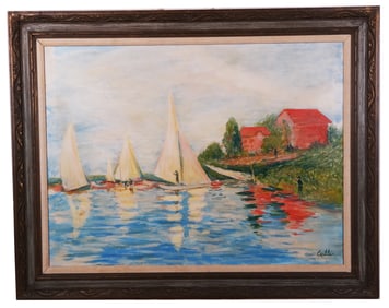 CAILLE: Fishing Landscape - Oil Painting