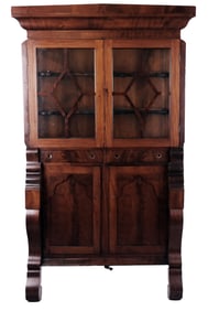 American Flame Mahogany Corner Cabinet