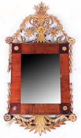19th C. Oak and Giltwood Mirror