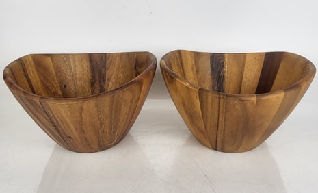 Pair of Hand Crafted Wood Bowls