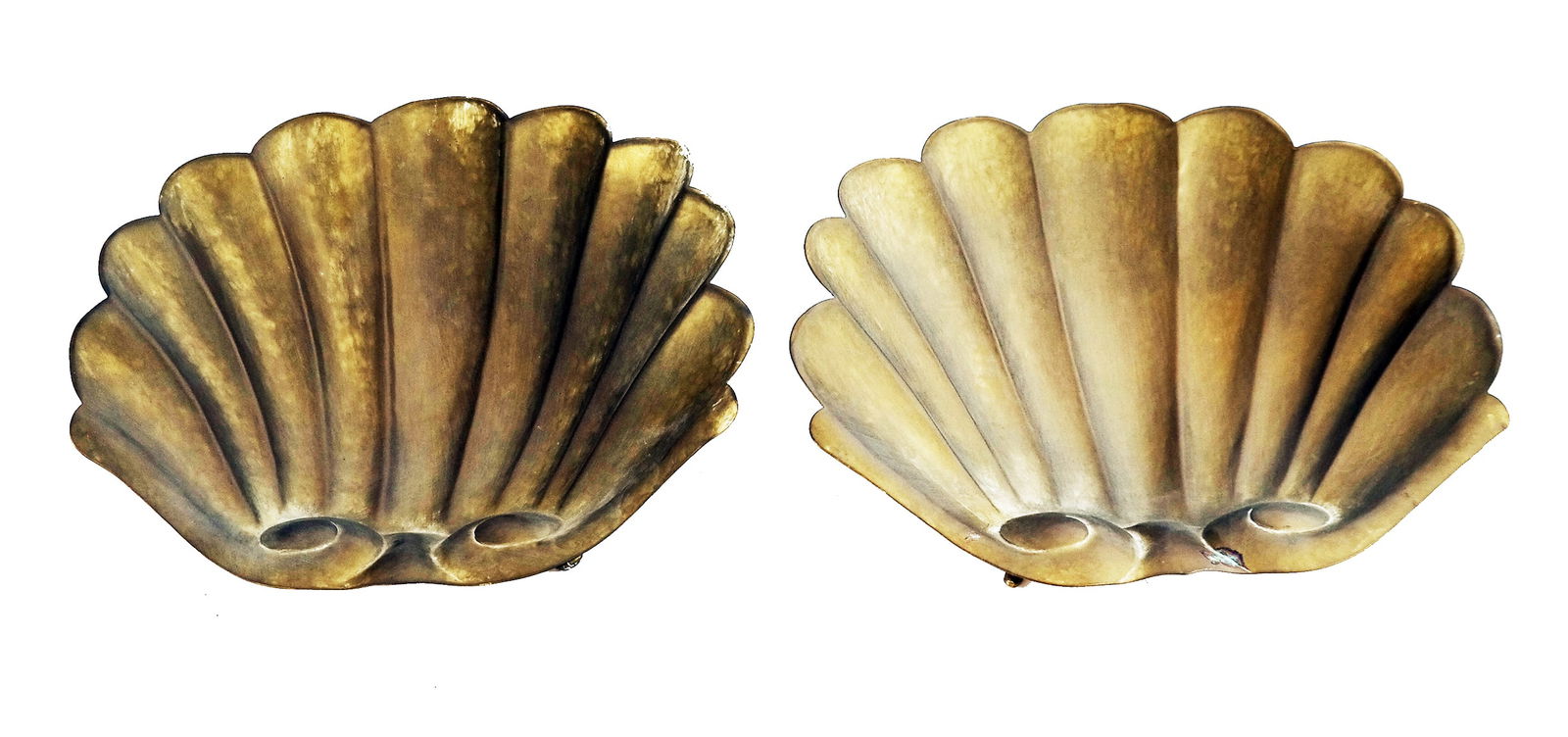 Companion Pair of Brass Shell Dishes (1 of 9)