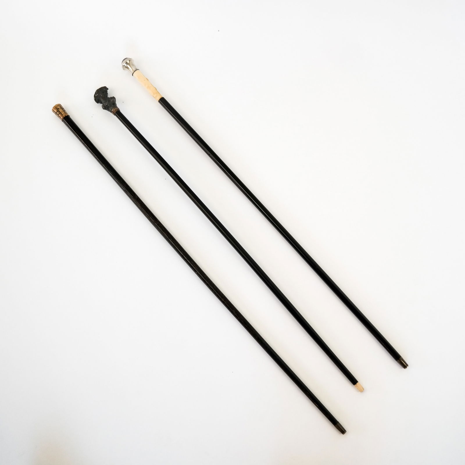 3 Victorian Lacquered Walking Sticks (1 of 9)