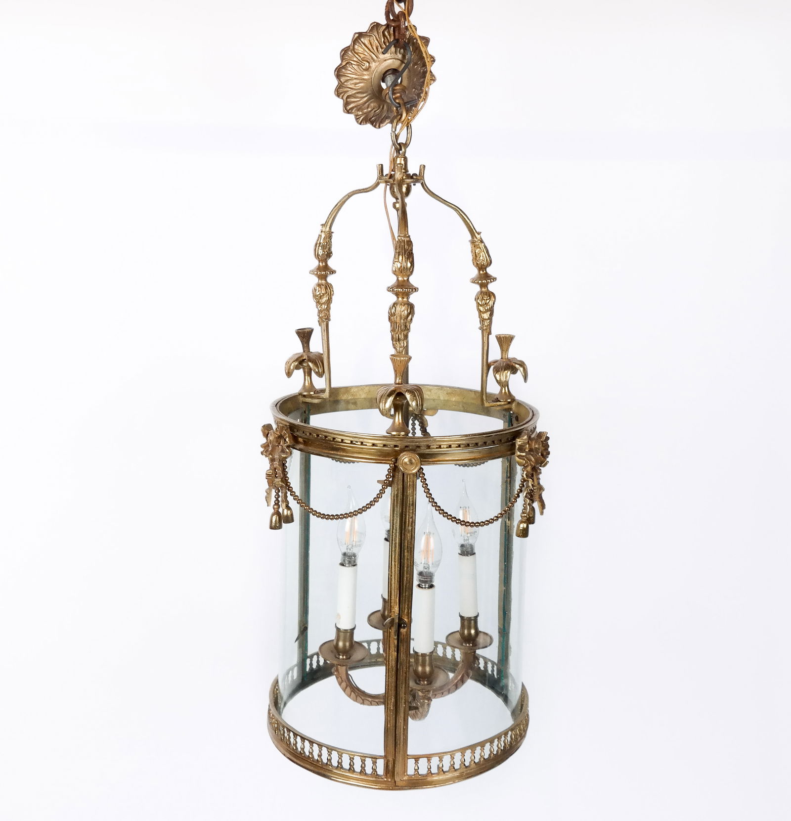 Bronze Dore Louis XVI Four Light Lantern (1 of 15)