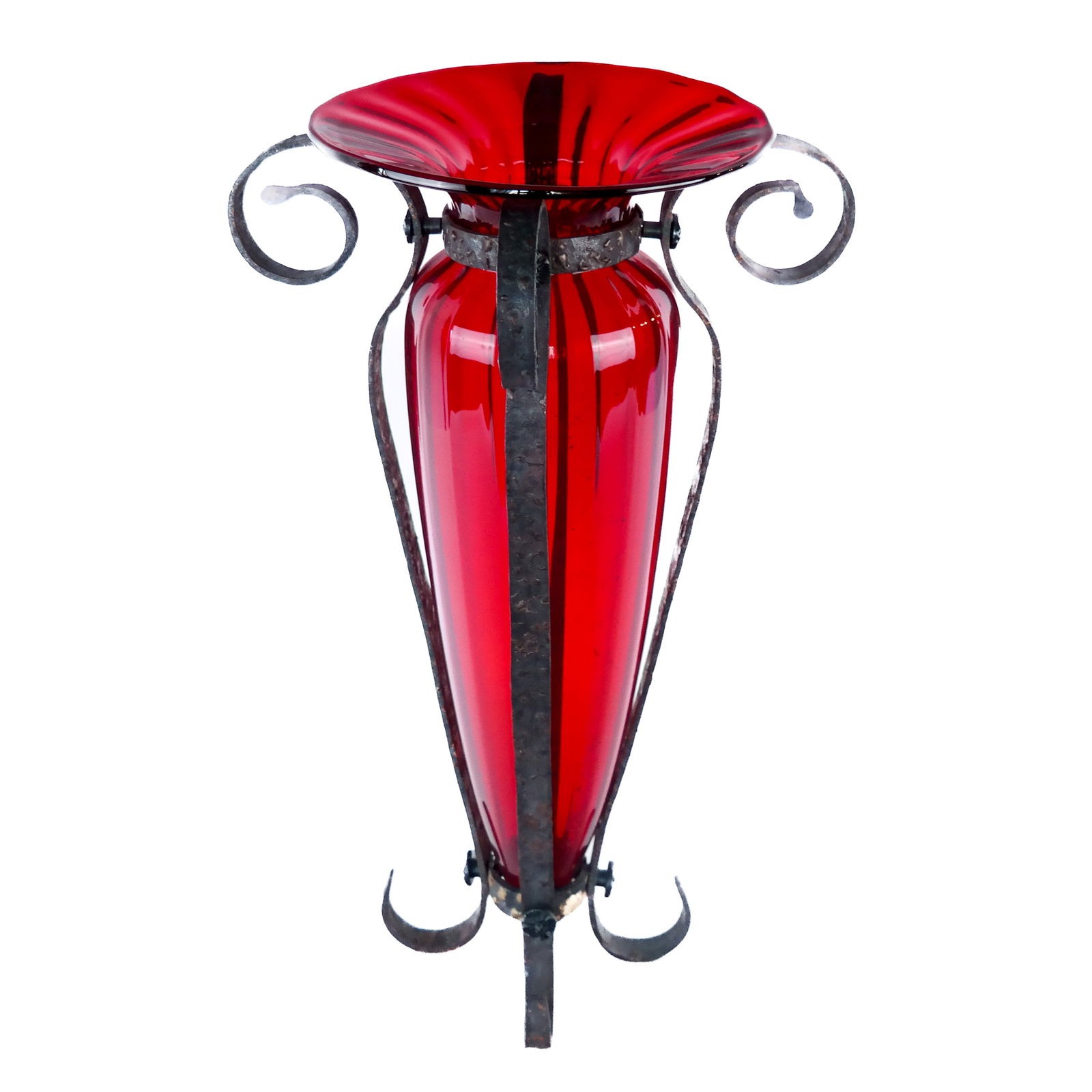 Large Hungarian Ruby Glass Flare Vase (1 of 8)