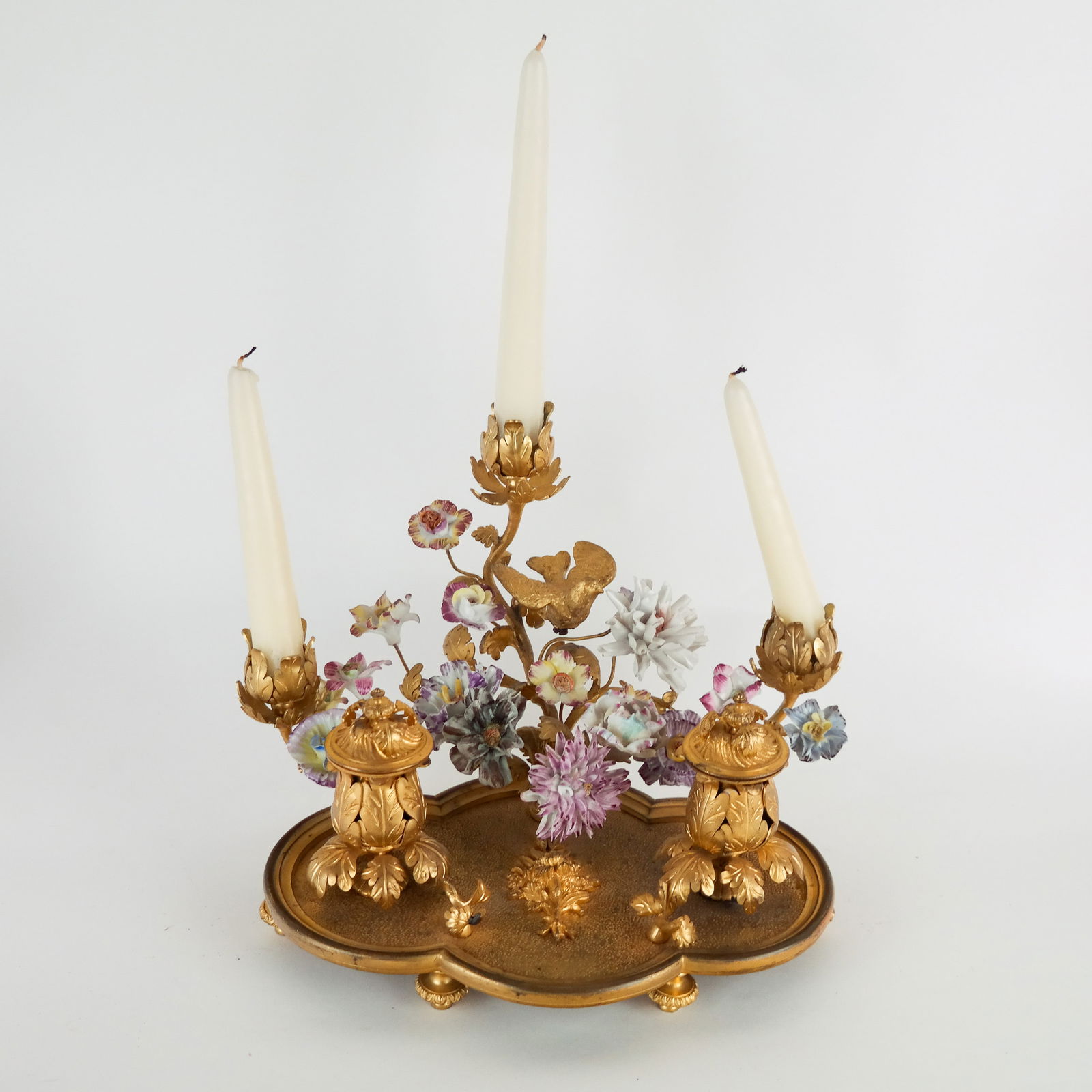 Bronze Dore & Porcelain Inkwell (1 of 9)