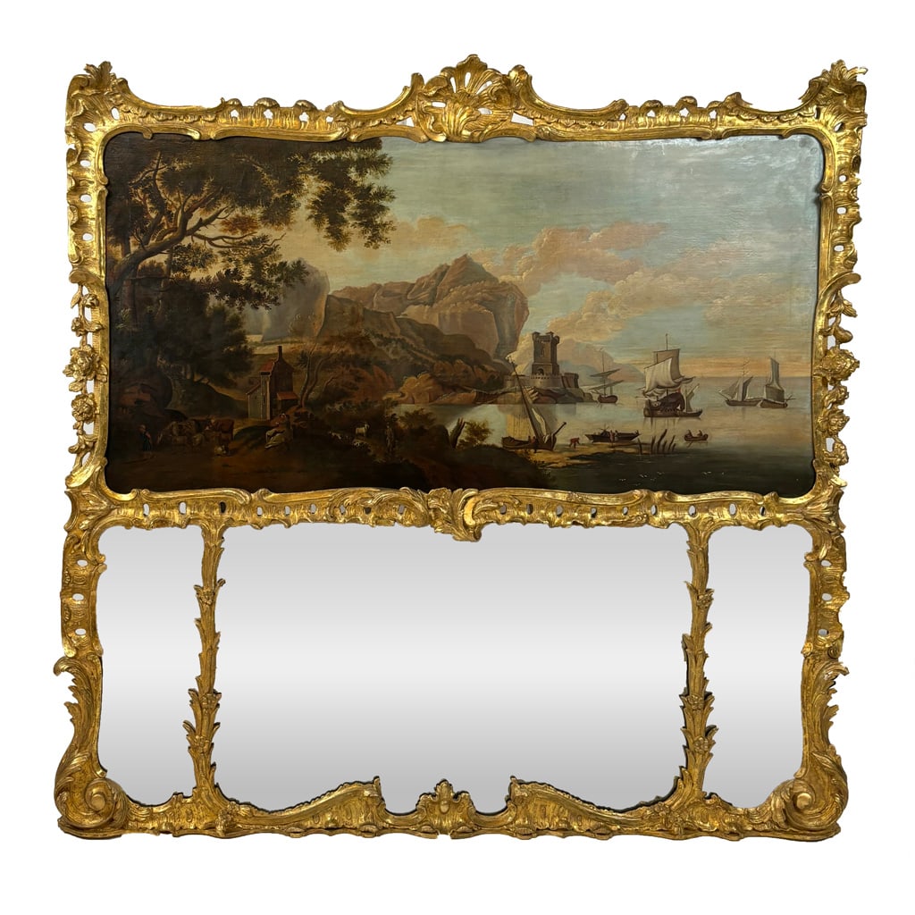 Venetian Rococo Giltwood Trumeau Mirror (1 of 18)