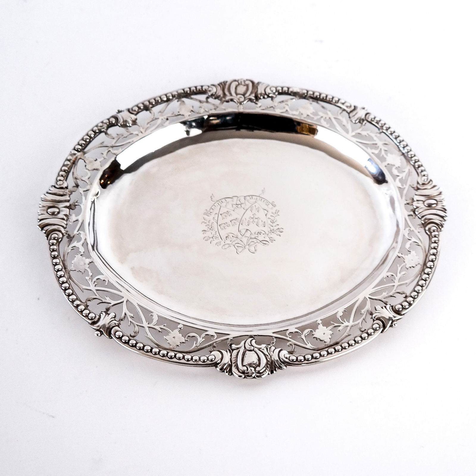 George III English Silver Card Tray (1 of 7)