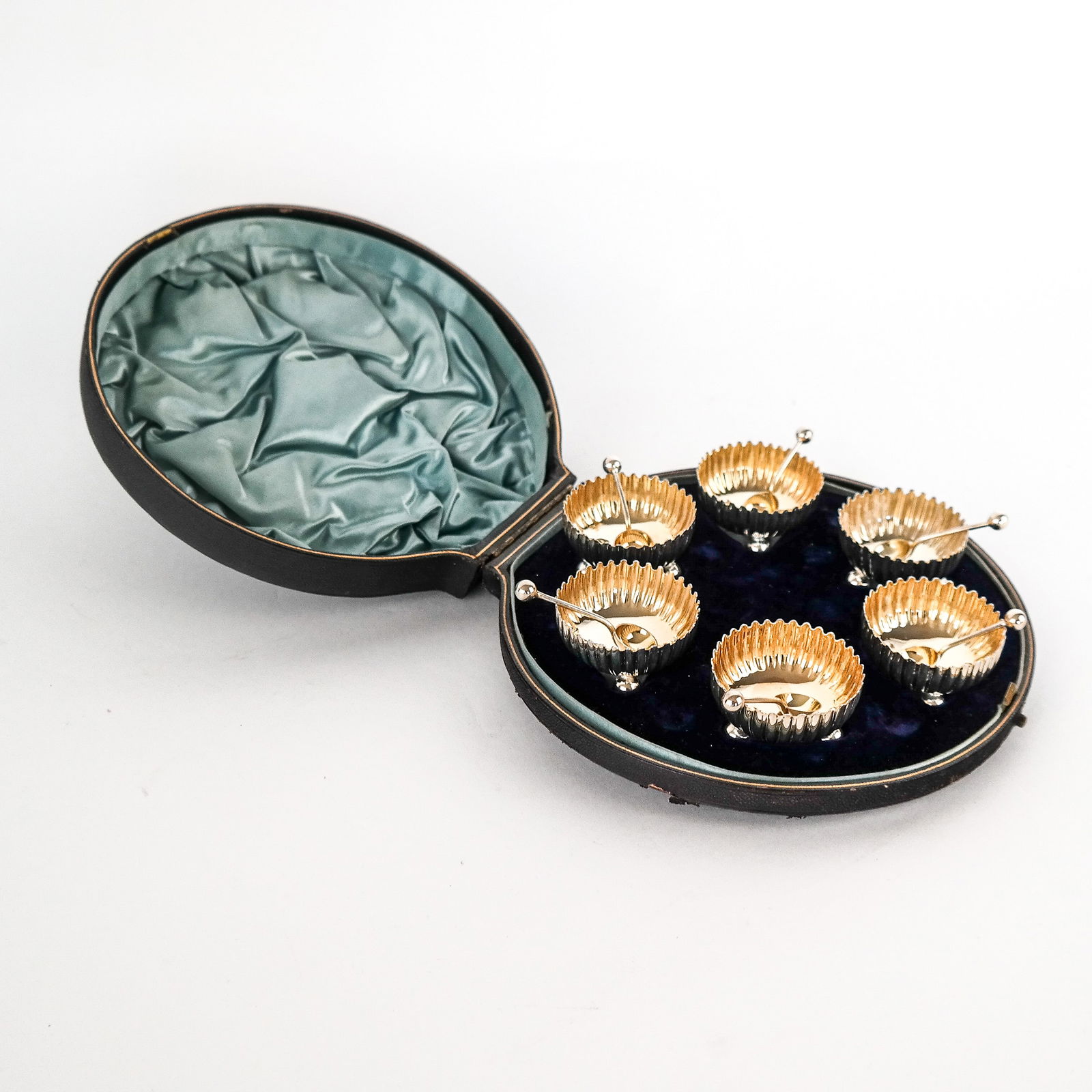 Victorian English Silver & Vermeil Salts & Spoons (1 of 12)