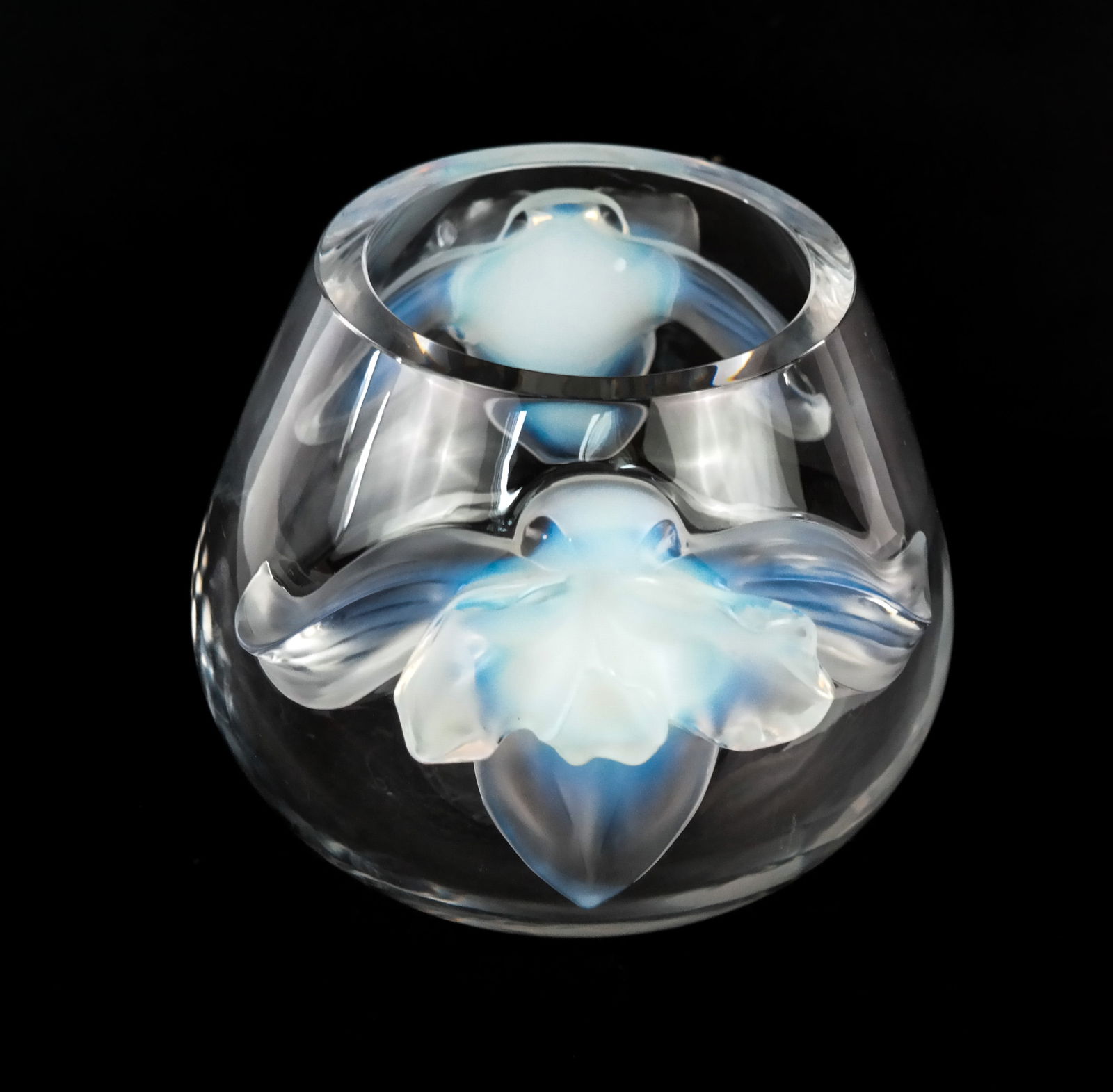 Lalique "Orchidee" Crystal & Opalescent Glass Vase (1 of 10)
