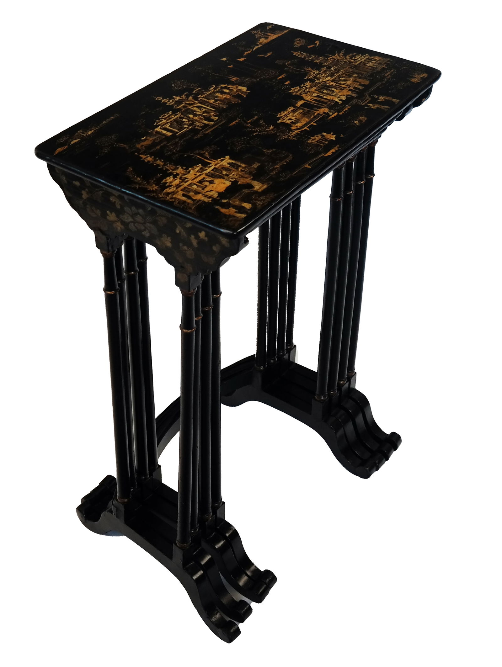 Fine Nest of 4 Black Lacquered Tables (1 of 16)