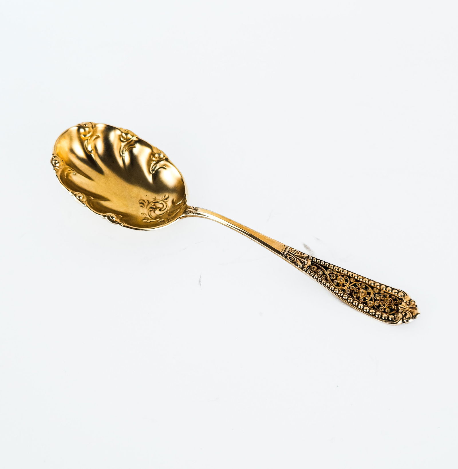 Rare Victorian Silver and Enamel Serving Spoon (1 of 10)