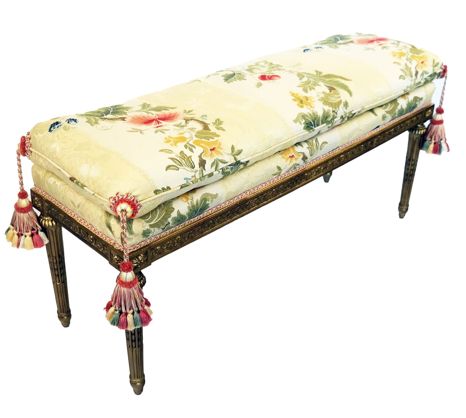Louis XVI Gilt Carved Window Bench (1 of 9)