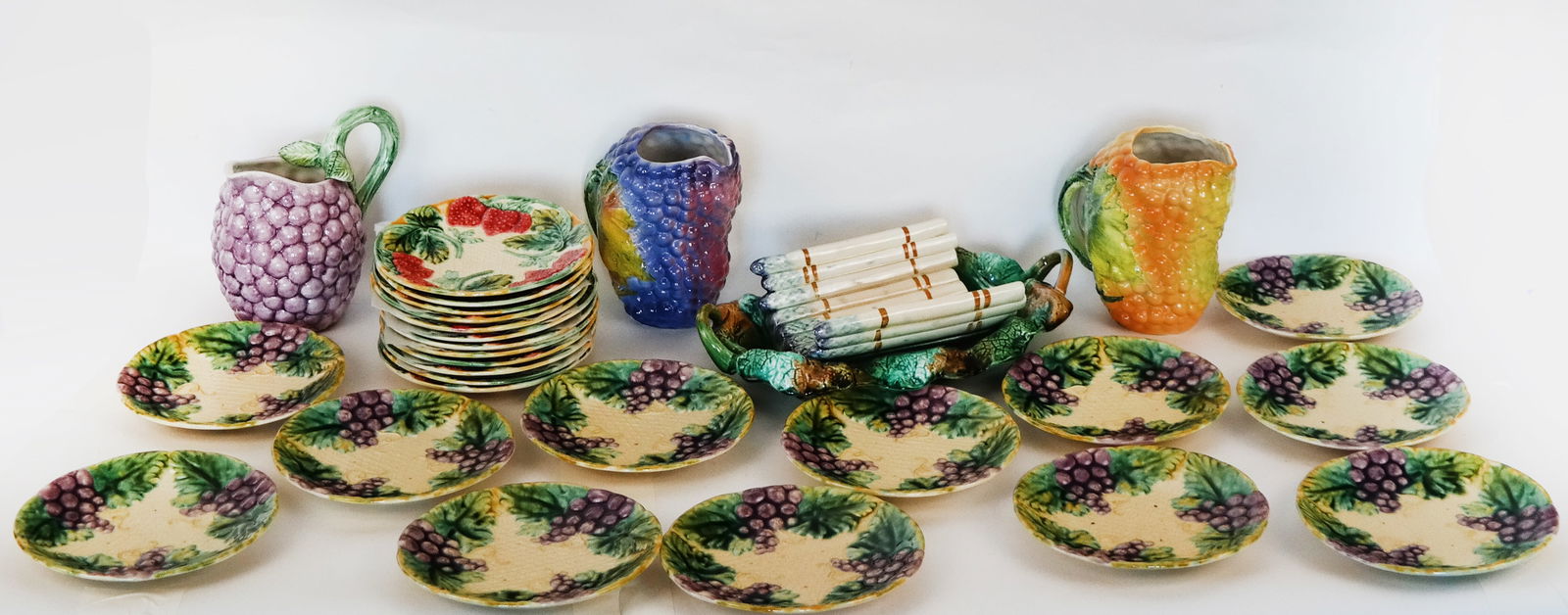 Collection of Fruit Decorated Majolica Hallowware (1 of 14)