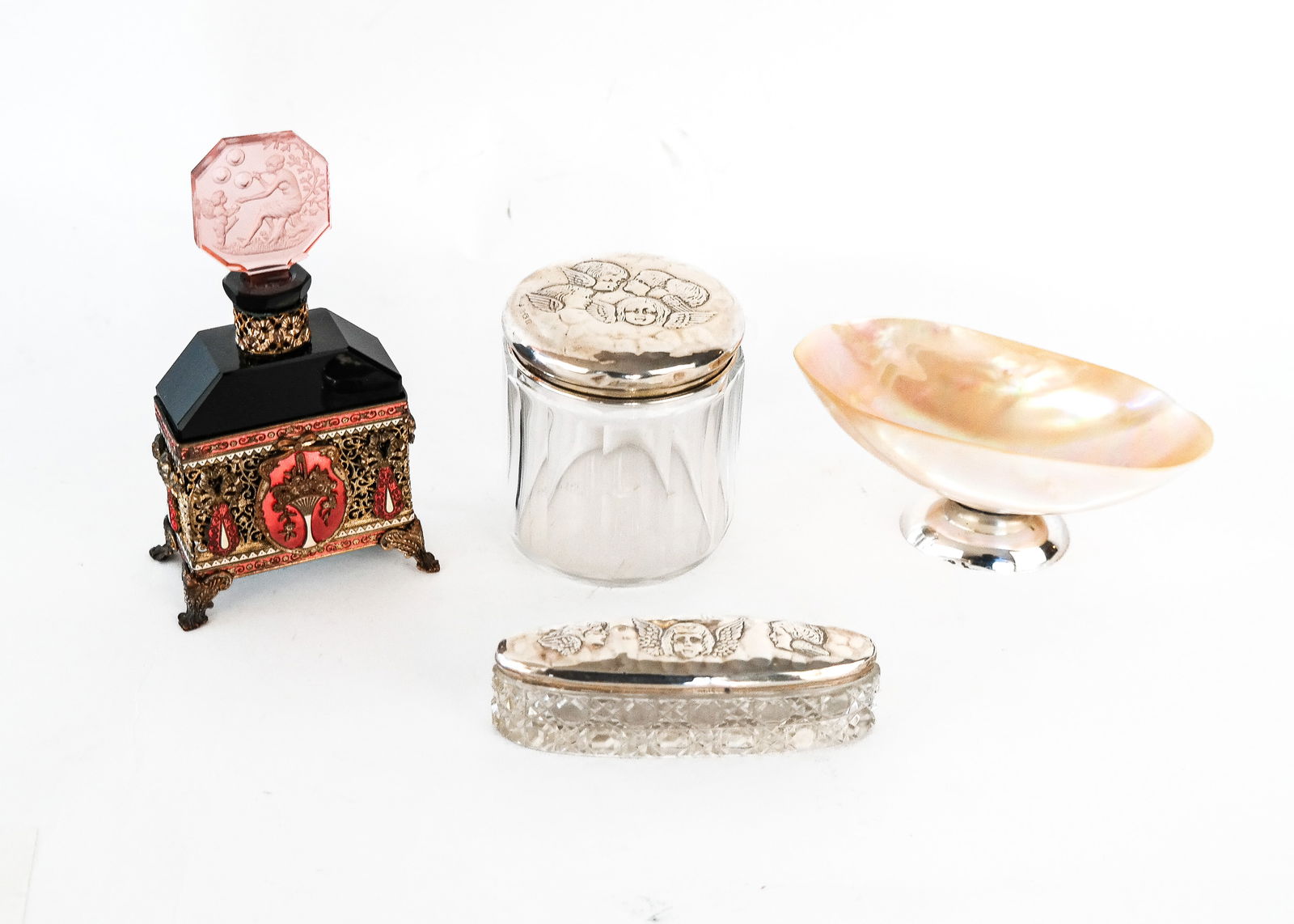 Group of 4 Silver & Crystal Vanity Items (1 of 17)