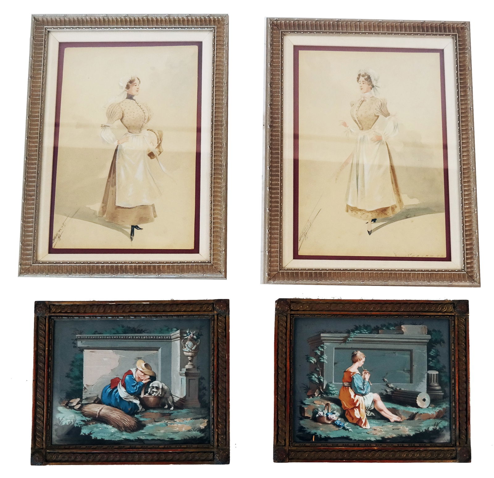 Two Pairs of Figural Framed Artworks (1 of 15)