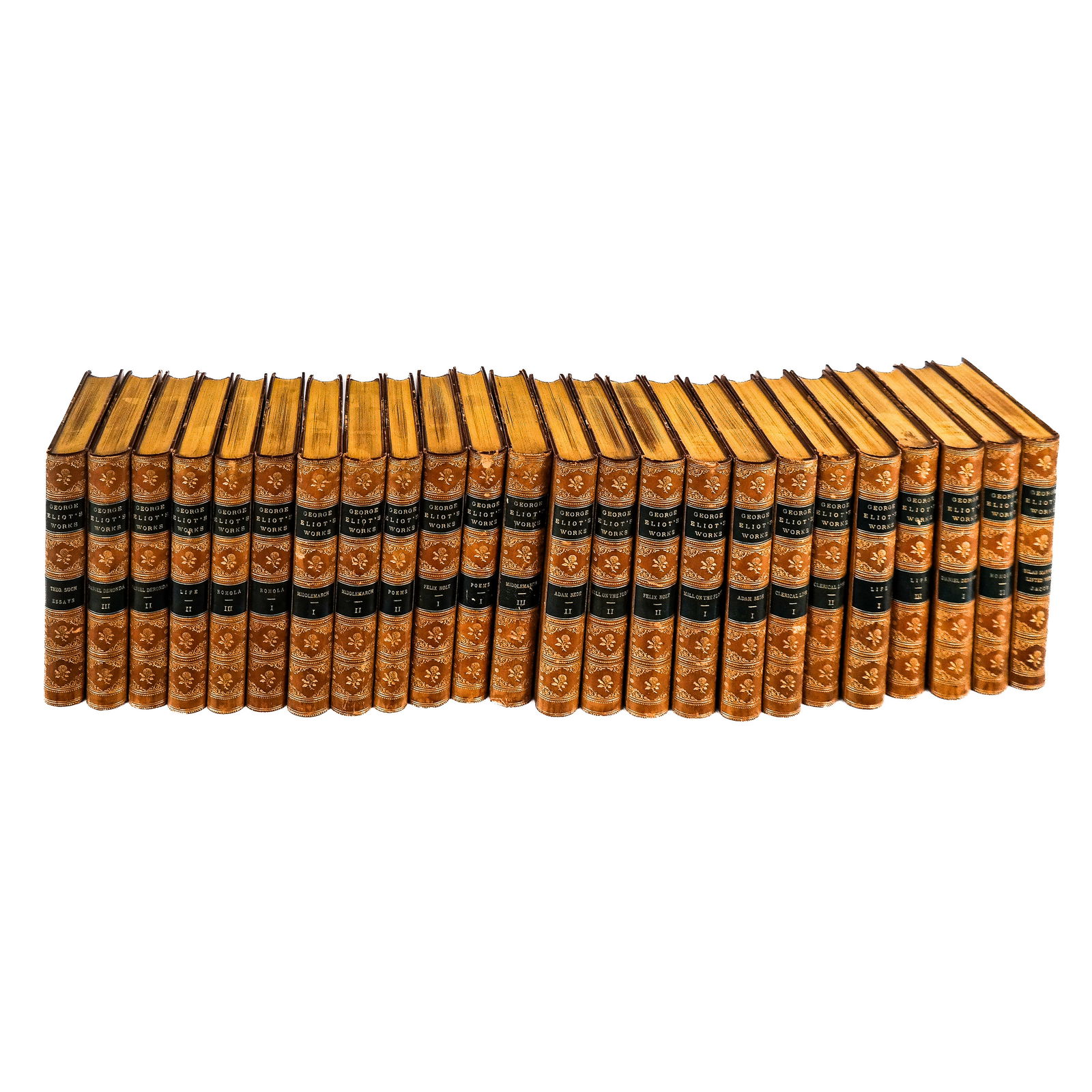 24 Leatherbound Volumes: George Eliot's Works (1 of 14)