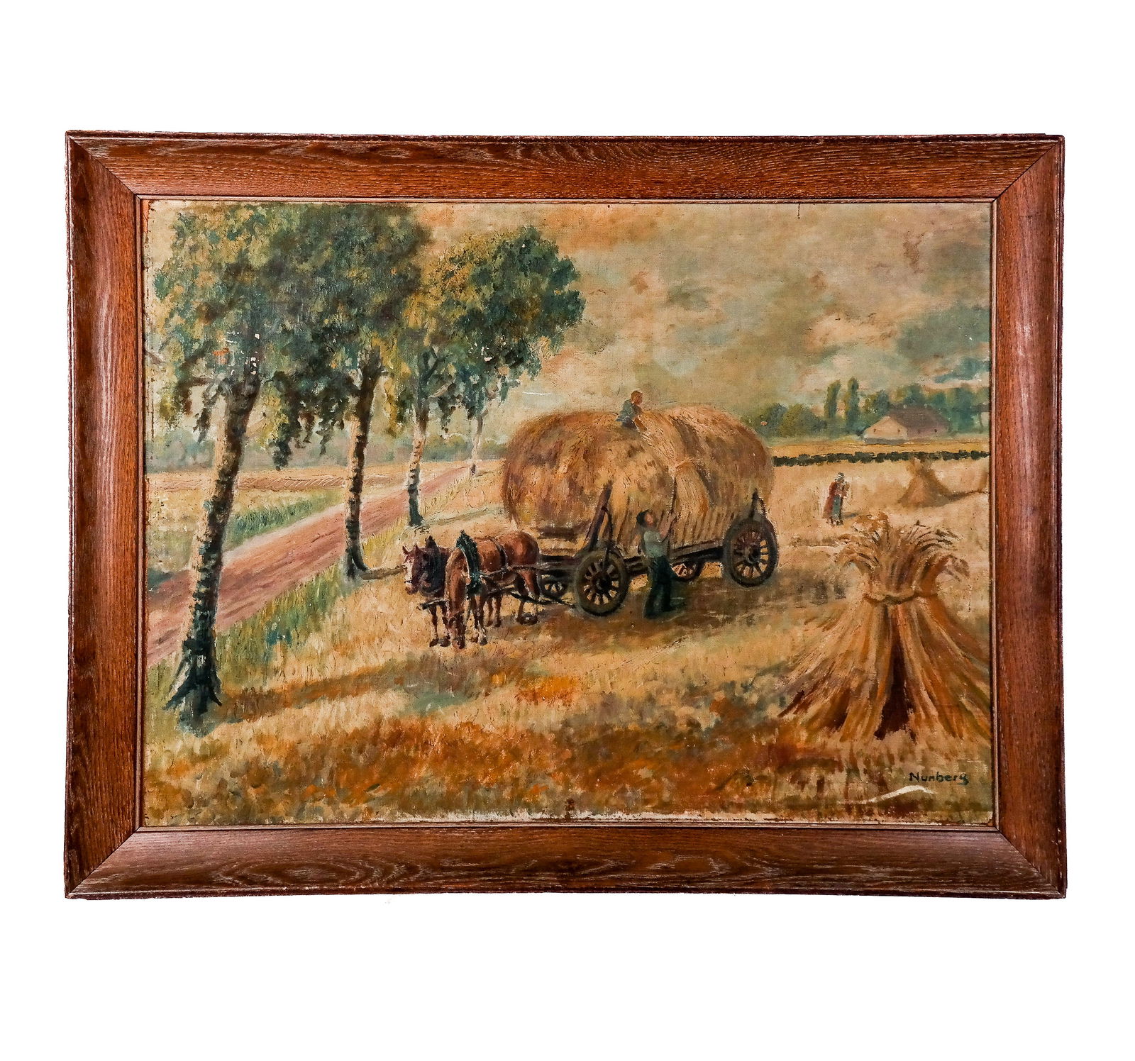 Ludwig NUNBERG: Horse-Drawn Haycart - Oil Painting (1 of 9)