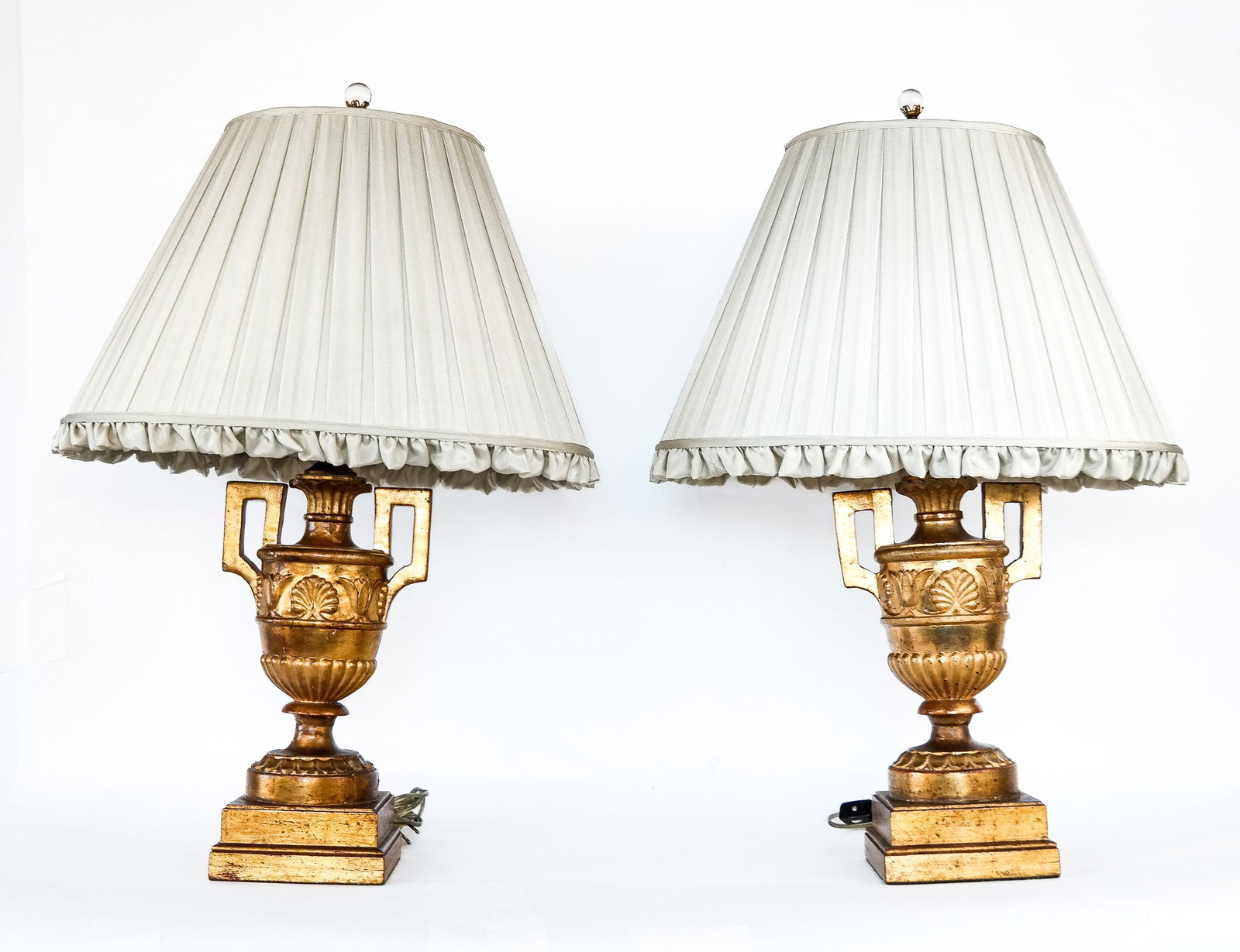 Pair of Neoclassical Giltwood Carved Table Lamps (1 of 14)