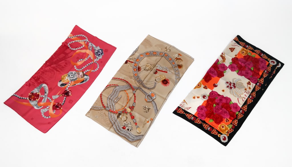 Cartier and Hirsh Vintage Silk Scarves (3) (1 of 14)