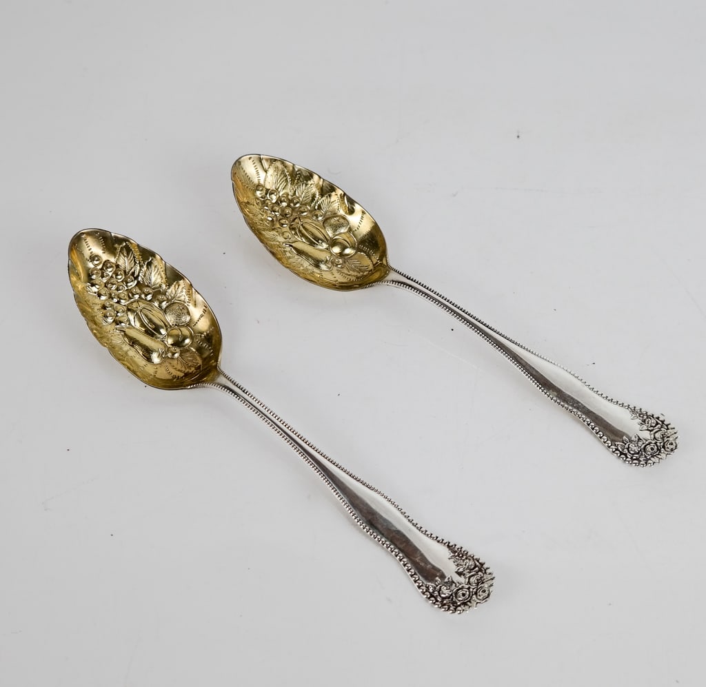 Pair of Gorham Sterling Silver Berry Spoons (1 of 7)