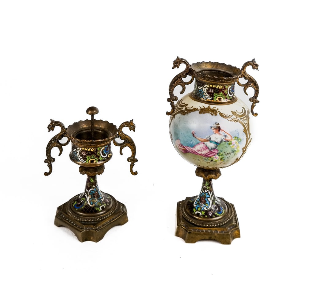 French Enamel and Porcelain Table Ornaments (2) (1 of 10)