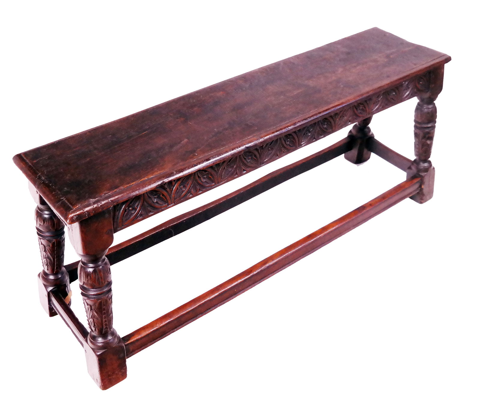 English Jacobean Carved and Incised Bench (1 of 12)