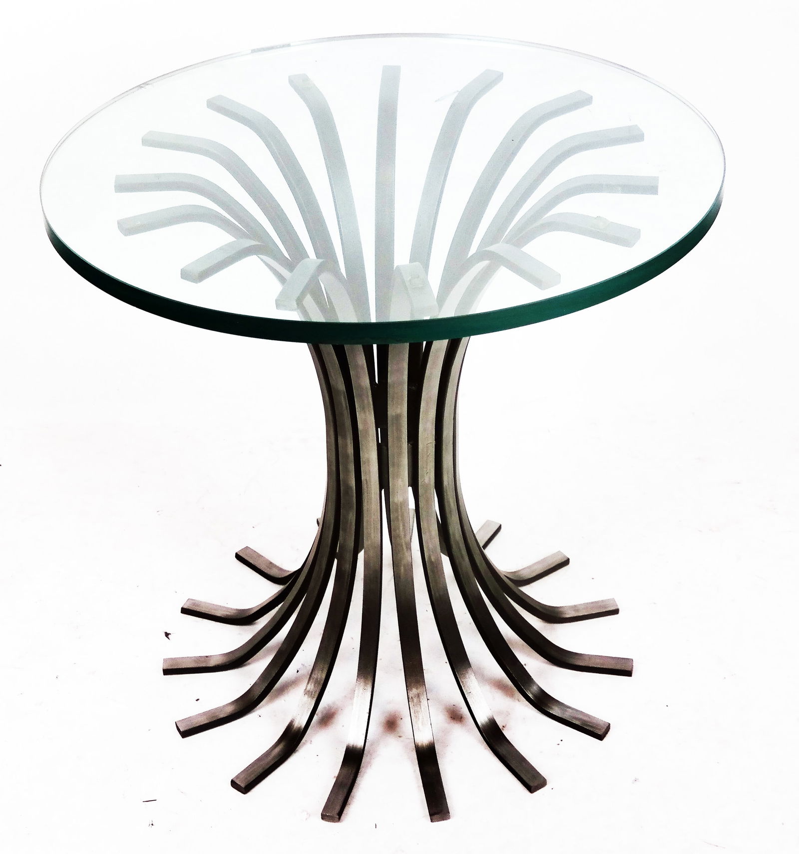 Mid-Century Modern Iron & Glass Side Table (1 of 8)