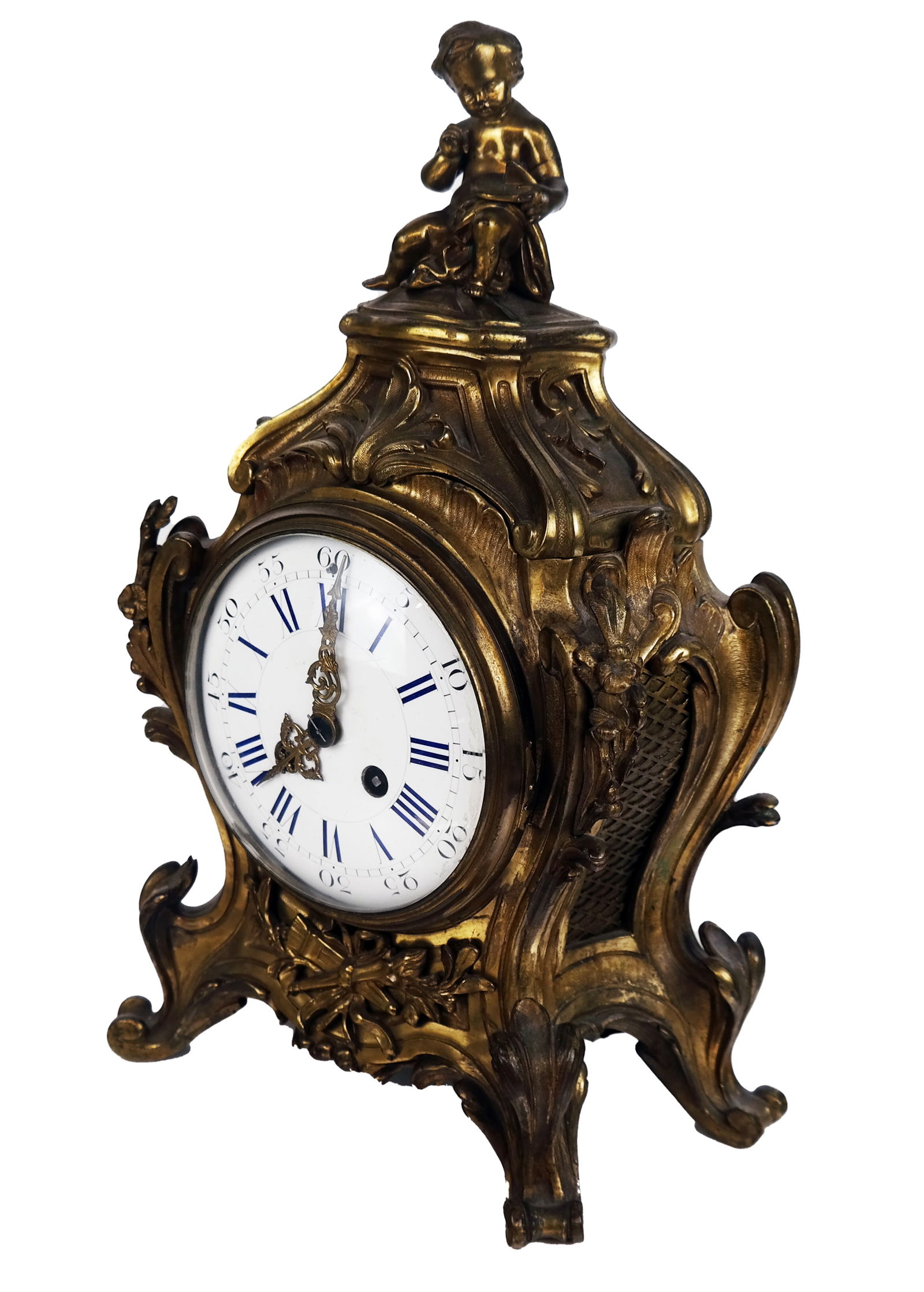 French Bronze Louis XV Mantel Clock (1 of 11)