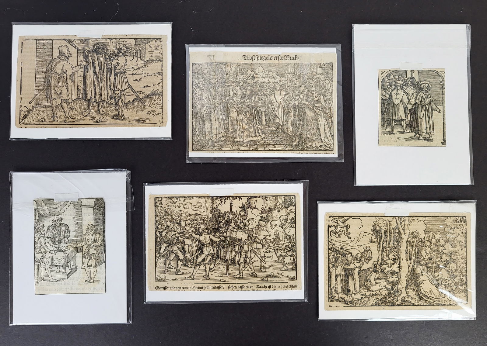Six (6) 15th/16th C. Woodcut Engravings (1 of 12)