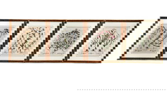 After Basilius Besler, 4 Botanical Engravings: After Basilius Besler (German 1561-1629), four hand-colored botanical engravings from "Hortus Eystettensis". [Art: 19.75" H x 16" W; Frame 31" H x 27" W]. Property from a Westchester Estate.